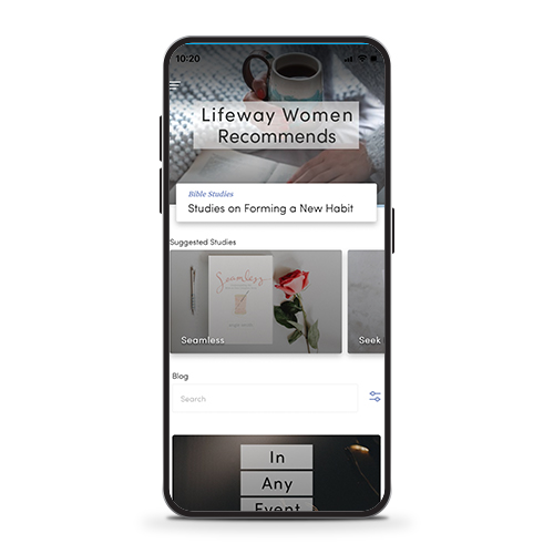 Home Screen in Lifeway Women App